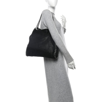 STELLA MCCARTNEY Shaggy Deer Small Falabella Tote Black