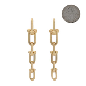 TIFFANY 18K Yellow Gold HardWear Graduated Link Earrings