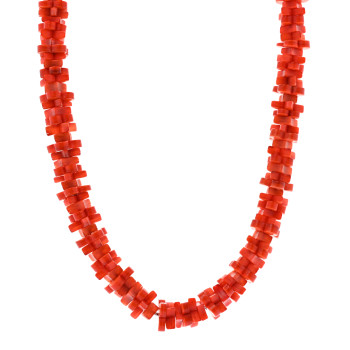 LOUIS VUITTON Resin Tropical Flowers Necklace Orange