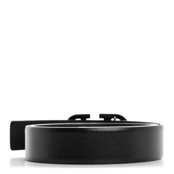 VALENTINO GARAVANI Glossy Calfskin Monochrome VLogo Belt 80 32 Black