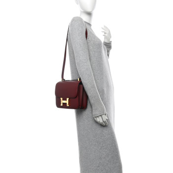 HERMES Madame Calfskin Constance 24 Rouge H