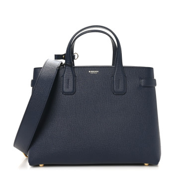 BURBERRY Derby Calfskin Vintage Check Medium Banner Tote Regency Blue
