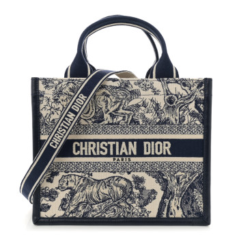 CHRISTIAN DIOR Calfskin Dioriviera Toile De Jouy Small Book Tote With Strap Blue Multicolor