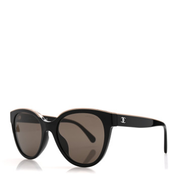 CHANEL Acetate CC Butterfly Sunglasses 5414 Black Beige