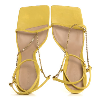BOTTEGA VENETA Lambskin Stretch Chain Strap 90mm Sandals 41 Buttercup