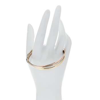 CARTIER 18K Pink Yellow White Gold 3.5mm Trinity Bangle Bracelet