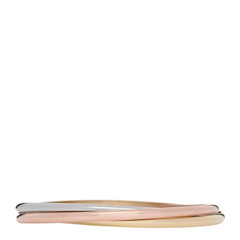 CARTIER 18K Pink Yellow White Gold 3.5mm Trinity Bangle Bracelet
