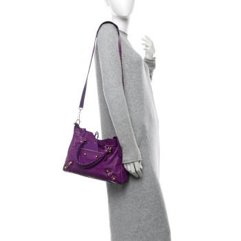 BALENCIAGA Agneau Giant 12 Gold Hardware Town Ultraviolet
