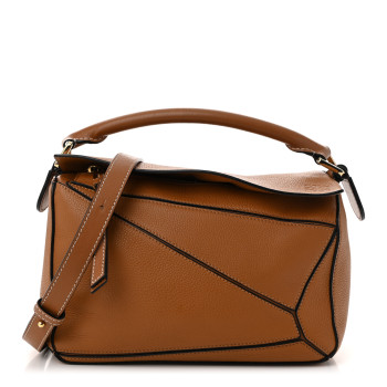 LOEWE Calfskin Small Puzzle Bag Tan