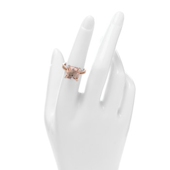 DAVID YURMAN 18K Rose Gold Diamond Morganite 11mm Chatelaine Ring 53 6.5