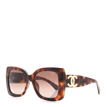 CHANEL Square Polarized CC Sunglasses 5494-A Tortoise Brown