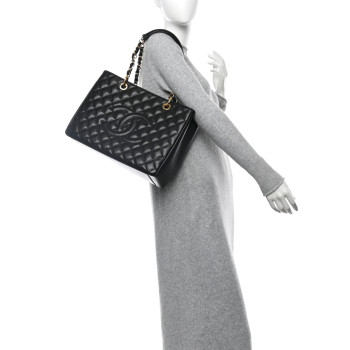 CHANEL Quilted Grand Shopping Tote GST Black