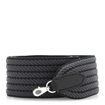 HERMES Toile Epsom 50mm Sangle Cordage Shoulder Strap Black Gris Misty