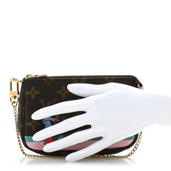 LOUIS VUITTON Monogram 2016 Christmas Animation Mini Pochette Accessories Rose Ballerine
