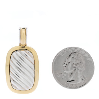 DAVID YURMAN Sterling Silver 18K Yellow Gold Elongated Sculpted Cable Enhancer Pendant