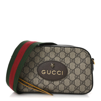 GUCCI GG Supreme Monogram Web Neo Vintage Shoulder Bag Beige New Acero Crop