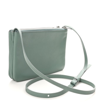 CELINE Lambskin Small Trio Crossbody Bag Celadon