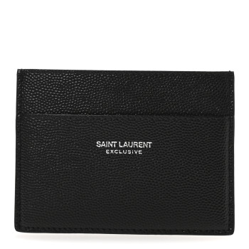 SAINT LAURENT Grain De Poudre Card Case Black