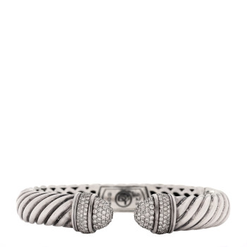 DAVID YURMAN Sterling Silver Diamond 15mm Waverly Bracelet