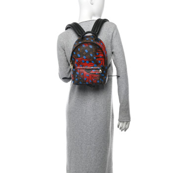 LOUIS VUITTON Monogram Jungle Dots Palm Springs Backpack PM Coquelicot Denim