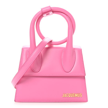 JACQUEMUS Calfskin Le Chiquito Noeud Dark Pink