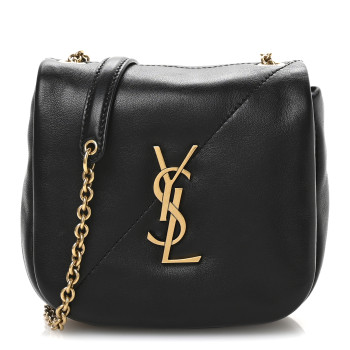 SAINT LAURENT Lambskin Patchwork Monogram Nano Jamie 4.3 Black