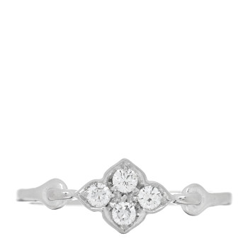 CARTIER 18K White Gold Diamond Hindu Floral Ring 53 6.25