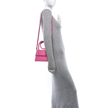 JACQUEMUS Calfskin Le Chiquito Noeud Dark Pink