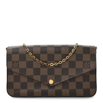LOUIS VUITTON Damier Ebene Pochette Felicie Chain Wallet