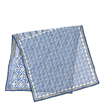 LOUIS VUITTON Cotton Monogram Giant By The Pool Square Scarf Blue