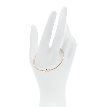TIFFANY 18K Rose Gold Narrow T Wire Bracelet