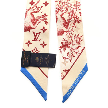 LOUIS VUITTON Silk Monogram Licorne BB Bandeau Beige