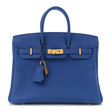 HERMES Togo Birkin 25 Bleu Royal