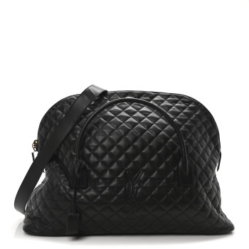 SAINT LAURENT Calfskin Quilted ES Giant Travel Bag Black
