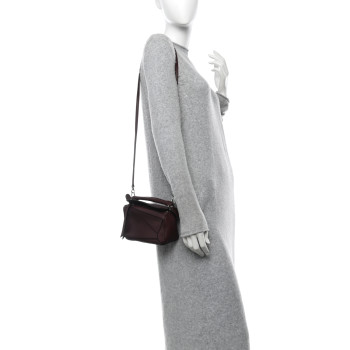 LOEWE Calfskin Mini Puzzle Bag Dark Burgundy