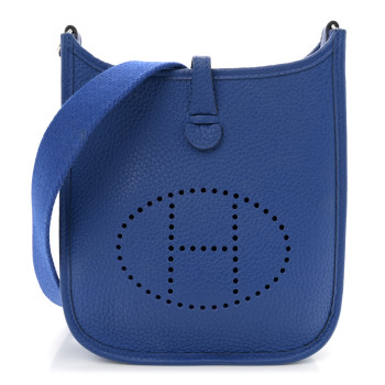 HERMES Taurillon Clemence Evelyne TPM Bleu Royal