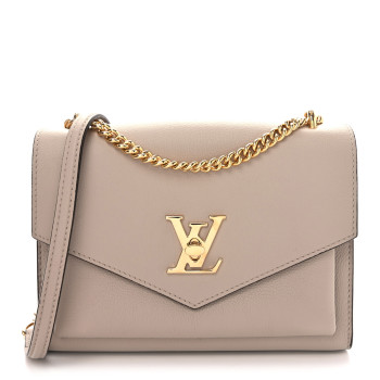 LOUIS VUITTON Soft Calfskin Mylockme Chain Bag BB Greige
