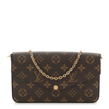 LOUIS VUITTON Monogram Pochette Felicie Chain Wallet Fuchsia