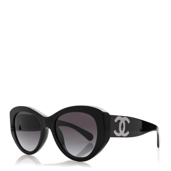 CHANEL Acetate Butterfly Large CC Sunglasses 5492-A Black