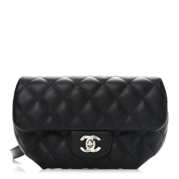 CHANEL Calfskin Quilted CC Uniform Flap Belt Bag Black