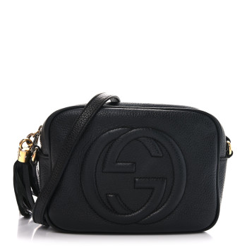 GUCCI Pebbled Calfskin Small Soho Disco Bag Black