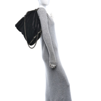 STELLA MCCARTNEY Shaggy Deer Falabella Fold Over Tote Black