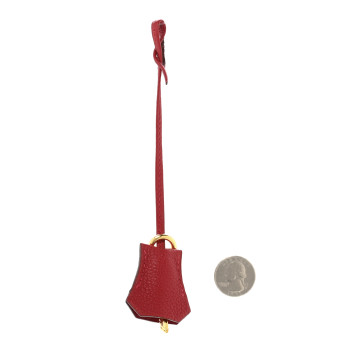 HERMES Togo Key Clochette Set Rouge Casaque