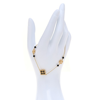 BUCCELLATI 18K Yellow Gold Onyx Opera Tulle Bracelet