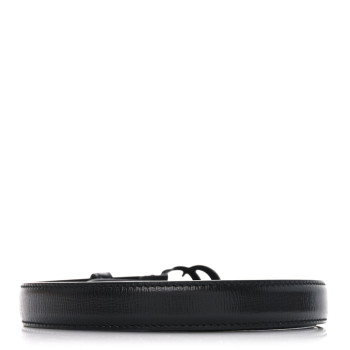 GUCCI Azalea Calfskin Enamel Monochrome Double G 20mm Belt 75 30 Black