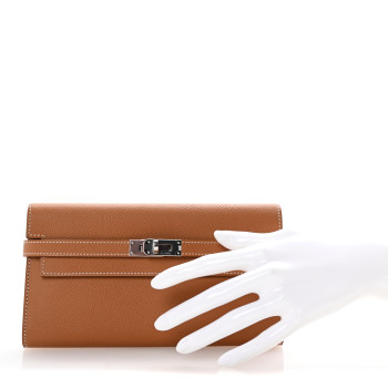 HERMES Epsom Kelly Longue Wallet Gold