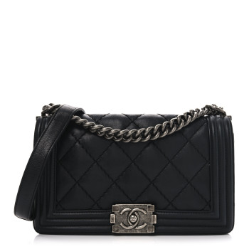CHANEL Calfskin Quilted Small Boy Flap Black
