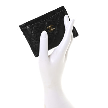 CHANEL Caviar Quilted Card Holder Black
