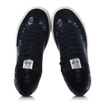 CHRISTIAN DIOR Canvas CD Diamond Mens B101 Low Top Sneakers 42 Navy