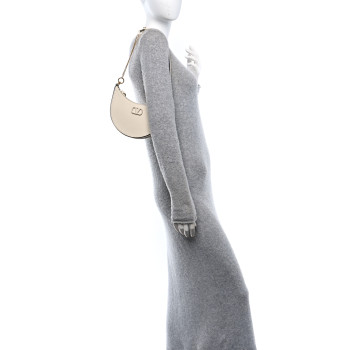 VALENTINO GARAVANI Calfskin Mini Vlogo Hobo Bag White